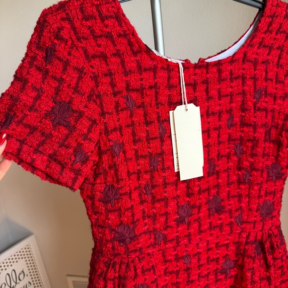NWT Fanm Mon Dresses Fanm Mon Samantha Tweed Embroidered A-Line Dress Sz S - Picture 4 of 9